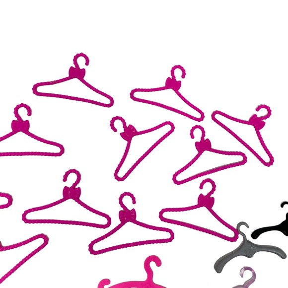 Barbie Hangers Lot of 20 Top Hangers.‎ Pink Purple, Green White - Picture 4 of 5